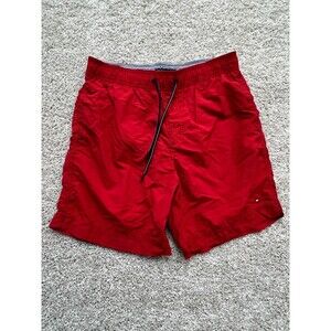 New Tommy Hilfiger Men's Standard 7" Swim Trunks Short Red M